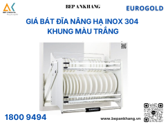 Kệ chén bát đĩa di động đa năng Eurogold EUI160 - 600mm - Inox 201 mạ crom (màu trắng)